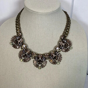 J.Crew | Antique Brass Statement Crystal necklace